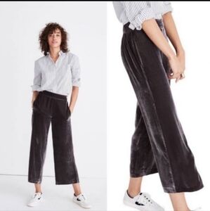 NWOT Madewell Cropped Wide Leg Velvet Pants
